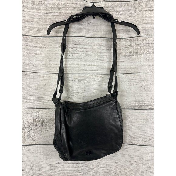 Kooba Black Leather Shoulder Bag With Adjustable Strap & Magnetic Closure - Picture 4 of 11